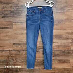 Madewell Jeans 28 Skinny 9" High Rise Paloma Wash J6515 Tummy Control Raw Hem